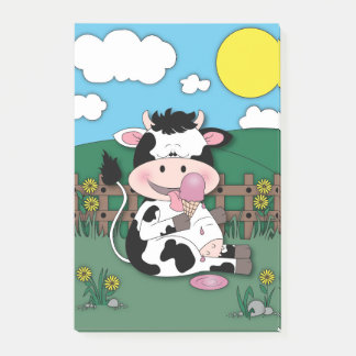 Niedlicher Baby-Kuh-Cartoon Post-it Klebezettel