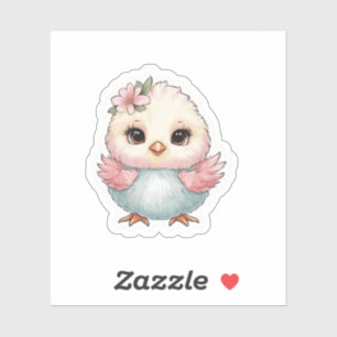 Niedlicher Baby-Küken-Aufkleber - Pastell-Aquarell Aufkleber
