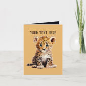 Niedlicher Baby Leopard fügt Text jedem Zweck hinz Karte (Vorderseite)
