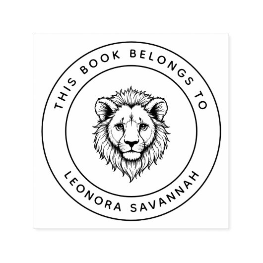 Niedlicher Baby Lion Dieses Buch gehört zum Namen Permastempel (Design)