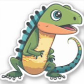 Niedlicher Baby Lizard Cartoon Aufkleber (Vorderseite)