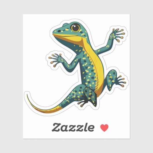 Niedlicher Baby Lizard Cartoon Aufkleber (Blatt)