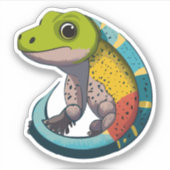 Niedlicher Baby Lizard Cartoon Aufkleber (Vorderseite)