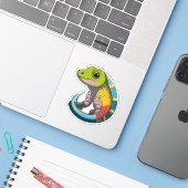 Niedlicher Baby Lizard Cartoon Aufkleber (Laptop mit iPhone)