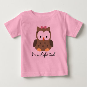 Niedlicher Baby-Mädchen-Nachteulen-T - Shirt