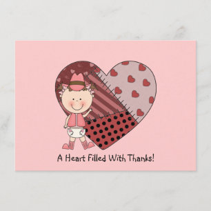 Niedlicher Baby-Mädchen-Pferdepony-Western danken Dankeskarte