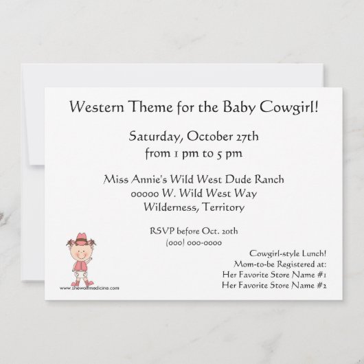 Niedlicher Baby-Mädchen-u. Einladung (Rückseite)