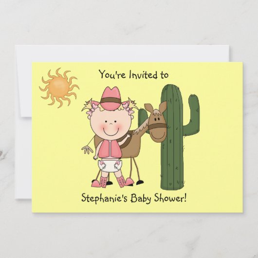 Niedlicher Baby-Mädchen-u. Einladung (Vorderseite)