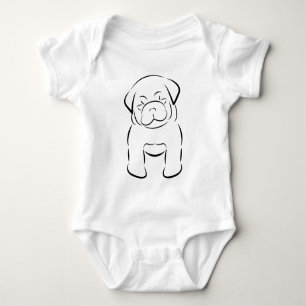 Niedlicher Baby-Mops-Strampler Baby Strampler