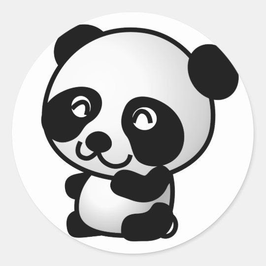 Niedlicher Baby Panda Cartoon Runder Aufkleber Zazzle De