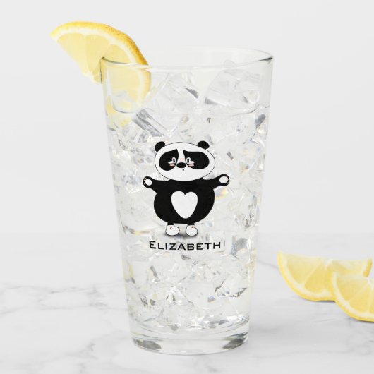 Niedlicher Baby Panda-Zusatzname Glas (Vorderseite Ice)