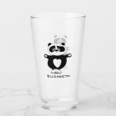 Niedlicher Baby Panda-Zusatzname Glas (Rückseite)