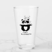 Niedlicher Baby Panda-Zusatzname Glas (Vorderseite)