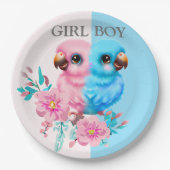 Niedlicher Baby Parrot Gender-Bericht Pappteller (Vorderseite)