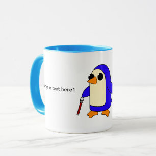 Niedlicher Baby-Penguin mit Cane-Anpassung Tasse