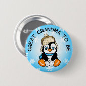 Niedlicher Baby Pinguin Großes Oma, um Babydusche  Button (Vorne & Hinten)