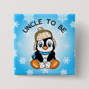 Niedlicher Baby-Pinguin-Onkel   Babydusche Button