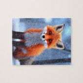 Niedlicher Baby Red Fox im Schnee Puzzle (Horizontal)