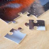 Niedlicher Baby Red Fox im Schnee Puzzle (Seite)