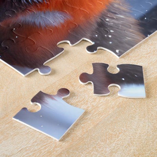 Niedlicher Baby Red Fox im Schnee Puzzle (Seite)