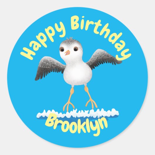 Niedlicher Baby Sandpiper Cartoon Runder Aufkleber (Vorderseite)