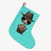 Niedlicher Baby-Schildkröte-Sheriff Großer Weihnachtsstrumpf (Vorderansicht (hängend))