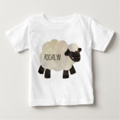 Niedlicher Baby Sheep Lamb Säugling Kleinkind Name Baby T-shirt (Vorderseite)