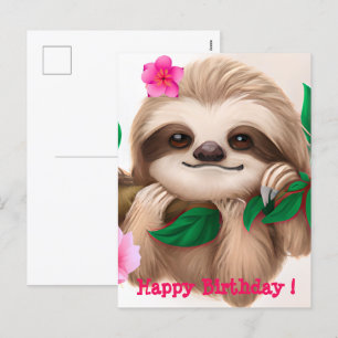 Niedlicher Baby-Slot in einem Baum Feiertagspostkarte