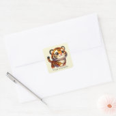 Niedlicher Baby-Tiger fügt Text Square Sticker hin (Umschlag)