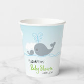 Niedlicher Baby Whale und Babydusche Papier-Cup Pappbecher (Rückseite)