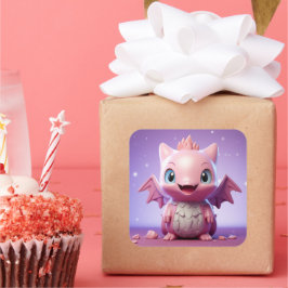 Niedlicher Babyaufkleber Quadratischer Aufkleber