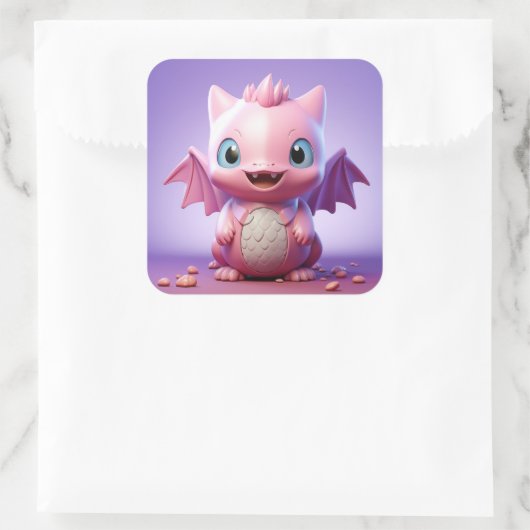 Niedlicher Babyaufkleber Quadratischer Aufkleber (Tasche)