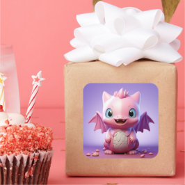 Niedlicher Babyaufkleber Quadratischer Aufkleber