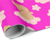 Niedlicher Babybär, der auf einer Wolke schwimmt Geschenkpapier (Rolleneckpunkt)