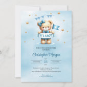 Niedlicher Babybär, ein Kindermädchen Einladung (Vorderseite)