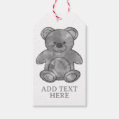 Niedlicher Babybär im Schwarzweißtext Geschenkanhänger (Vorderseite)