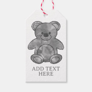 Niedlicher Babybär im Schwarzweißtext Geschenkanhänger