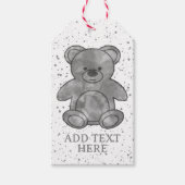 Niedlicher Babybär im Schwarzweißtext Geschenkanhänger (Vorderseite)