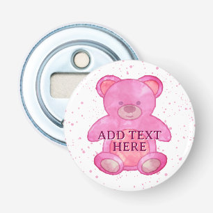 Niedlicher Babybär in rosa, benutzerdefinierter Te Flaschenöffner