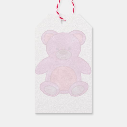 Niedlicher Babybär in rosa, benutzerdefinierter Te Geschenkanhänger (Rückseite)