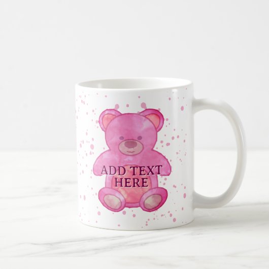 Niedlicher Babybär in rosa, benutzerdefinierter Te Kaffeetasse (Rechts)