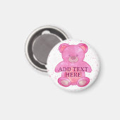 Niedlicher Babybär in rosa, benutzerdefinierter Te Magnet (Vorderseite/Rückseite)