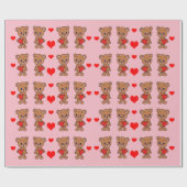 Niedlicher Babybär mit Herz Geschenkpapier (Flach)