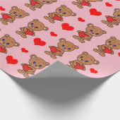 Niedlicher Babybär mit Herz Geschenkpapier (Ecke)