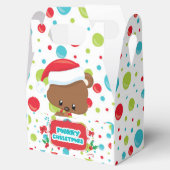 Niedlicher Babybär mit Weihnachtsmannmütze Frohe W Geschenkschachtel (Geöffnet)