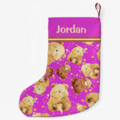 Niedlicher Babybär Rosa Name Kleiner Weihnachtsstrumpf (Rückseite)