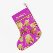 Niedlicher Babybär Rosa Name Kleiner Weihnachtsstrumpf (Rückseite (Hängend))