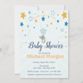 Niedlicher Babybär, Sterne Einladung (Vorderseite)