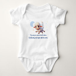 Niedlicher Babybodyanzug mit Schafen. Baby Strampler