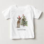 niedlicher Babydonkey und Weihnachtsbaum, kundensp Baby T-shirt (Vorderseite)